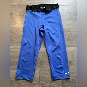 Nike Blue Capris‎ with Black Waistband